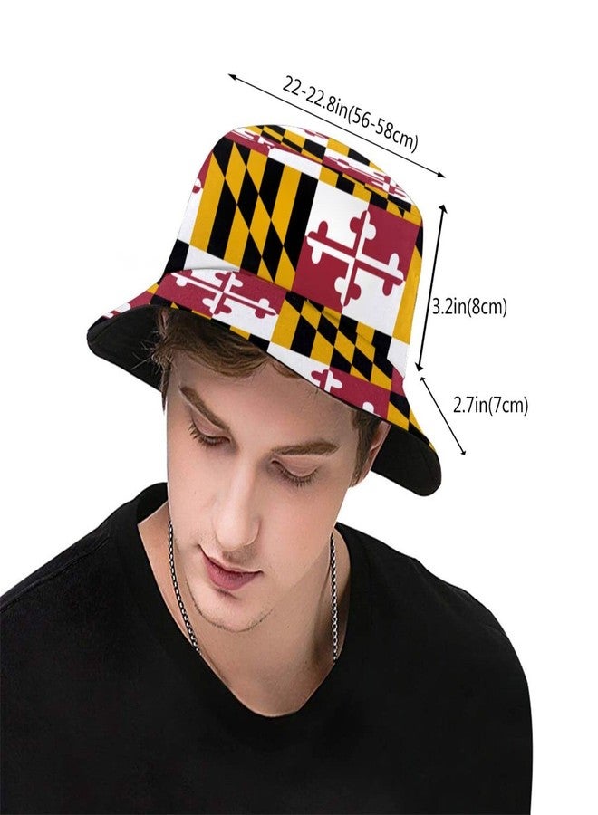 ASYG Cute Maryland State Flag Bucket Hat Fashion Fisherman Hat Sun Protection Hat for Summer Outdoor Traveling - Image 3